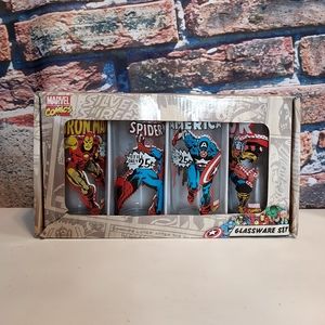 Marvel Comics 10 oz 4 Piece Glass Tumbler Set